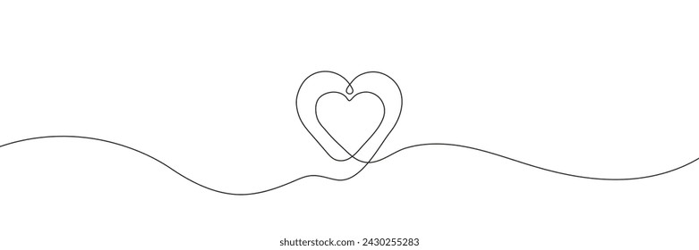 Continuous linear drawing of one line of heart symbol. vector illustration