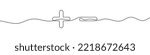 Continuous linear drawing of plus and minus signs. Plus and minus signs. Abstract background drawn with one line. Vector illustration.