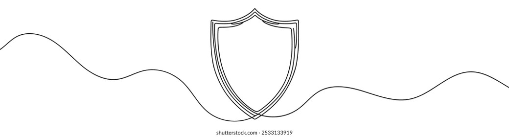 Kontinuierliches lineares Zeichnen des Schildes. Ein Zeichen-Schild. Schild In einer Linie. Vektorgrafik.