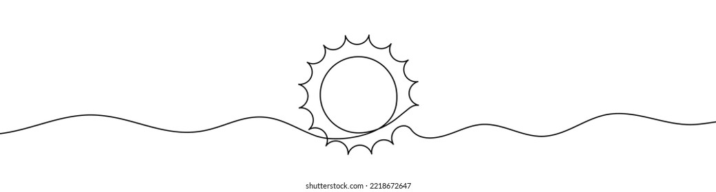 Silueta de dibujo lineal continuo del sol. Icono de Sol. Fondo dibujado en una línea. Ilustración vectorial. Fondo lineal abstracto