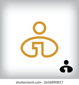 Continuous linear first place and success logo in human. Unique design identity. Geometric logo template.