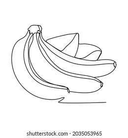 continuous lines banana fruit one line abstract