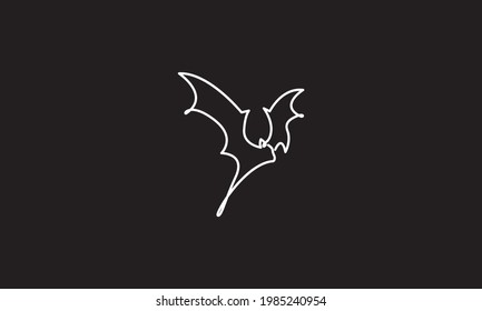 continuous lines bats fly logo symbol vector icon illustration graphic design