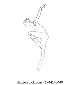 Líneas continuas bellas niñas de ballet ilustraciones vectoriales