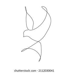 continuous lines bird freedom simple hand painted one line illustration