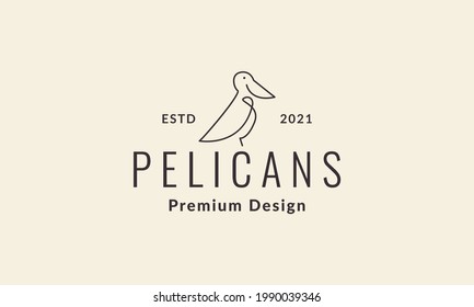 stetige Linien Vogel pelicische Logo Vektorsymbol-Design