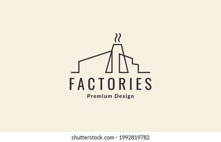 continuous lines building factories logo vector icon illustration design