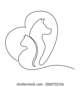 Continuous lines, cats and dogs love each other.
