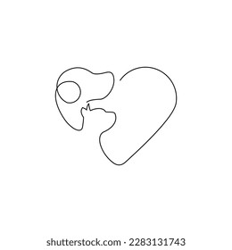 Continuous lines, cats and dogs love each other.
