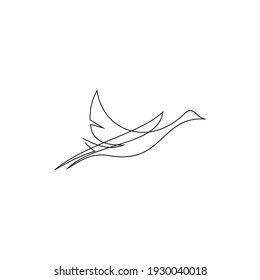 continuous lines clean simple illustration goose