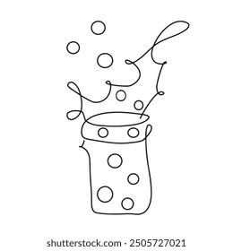 Endlose Linien, Kaffee, Latte, Kunst, Herz, handgezeichnet, einfache Linien, Vektorgrafik
