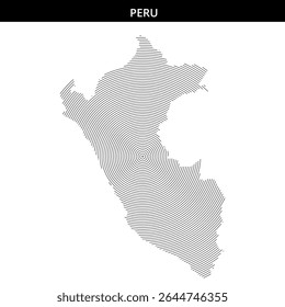Continuous lines create an artistic representation of Peru's shape.