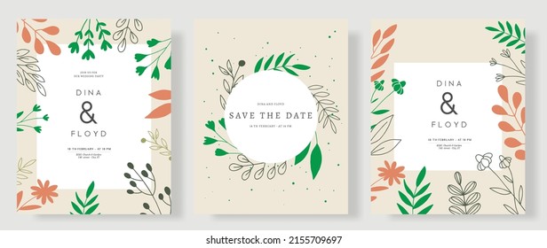 líneas continuas flor flora logotipo tarjeta de bienvenida de boda novia y novio tarjeta de invitación ilustración vectorial