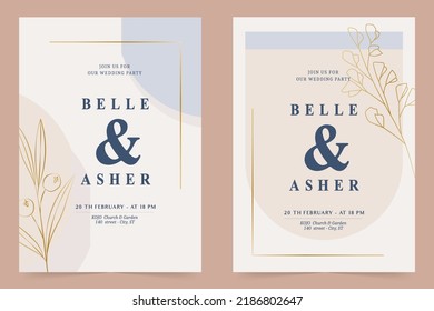 continuous lines flower flora logo wedding greeting card bride and groom invitation card vector illustration
