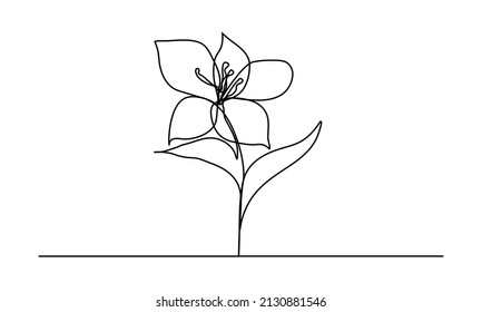 continuous lines of flowers Single line art. Tropical leaves. Isolated botanical plants. simple art design abstract lines vector for frame Fashion design, web pictures, packaging
