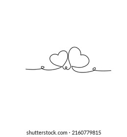 Continuous Lines Forming Three Hearts Minimalism Stock Vector (royalty 