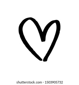 Continuous lines. Funny doodle hearts icons collection. Hand drawn Valentines day, wedding design vector illustration.