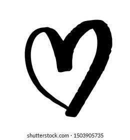 Continuous lines. Funny doodle hearts icons collection. Hand drawn Valentines day, wedding design vector illustration.