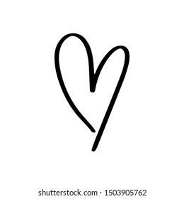Continuous lines. Funny doodle hearts icons collection. Hand drawn Valentines day, wedding design vector illustration.