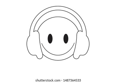 Continuous lines, globes are listening to music.
Simple style hand drawn music style vector illustration