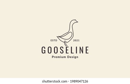 continuous lines goose logo symbol vector icon illustration graphic design