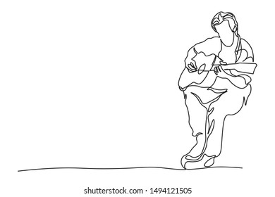 Continuous lines, guitar instruments, instrumental music, simple style, hand-drawn vector illustration