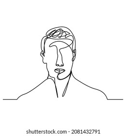 Continuous lines. Hairstyle. Modern men's style.
