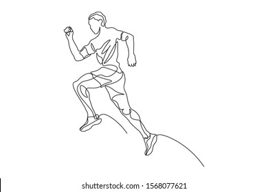 Continuous lines, running exercises
Marathon, sports, health, style, design, hand-drawn vector illustration.