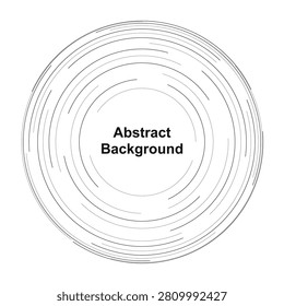 continuous lines swirl inward in this elegant monochrome composition on a white background. a clean balanced vector motif. bold multicolored abstract background lettering sits in the open center.