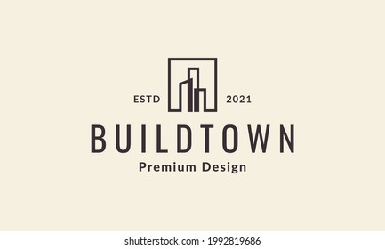 fortlaufende Linien des Stadtbildes Vektorgrafik-Vektorgrafik-Design