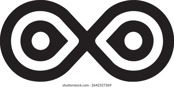 A continuous loop in bold black lines forming the infinity symbol. Used for sustainability, continuity, and tech branding.