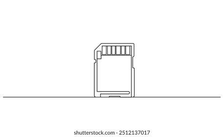 Continuous Memory SD card back Side Isolated (Isolamento traseiro da placa SD de memória contínua). Fotografia conceitual,negócios,ilustração vetorial digital