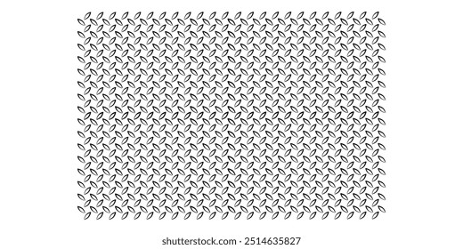 Continuous metal design with a diamond plate. Texture of diamond structure. background of metal structure. Stainless steel floor with black geometric tread. Vector image separated on a white backdrop.