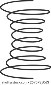 Continuous metal spiral spring creating a flexible coil, offering essential elasticity and resistance for various industrial applications in mechanics and engineering