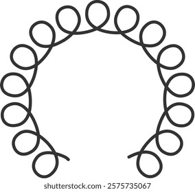 Continuous metal spiral spring forming a circle on a white background, representing concepts like flexibility, industry, and mechanics, ideal for industrial or engineering designs