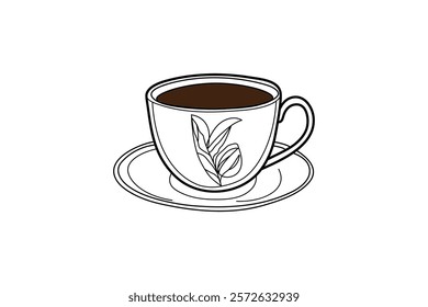 Continuous Minimalist line drawing of Coffee Cup design illustration 