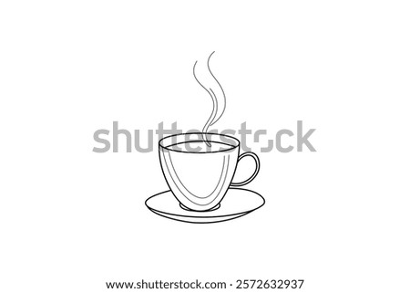 Continuous Minimalist line drawing of Coffee Cup design illustration 