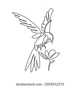 continuous mono line drawing of abstract bird