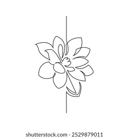 continuous mono line drawing of abstract flower