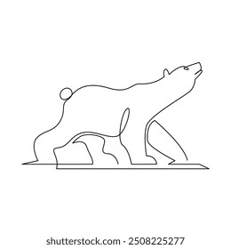 Dibujo de línea mono continuo de oso lindo