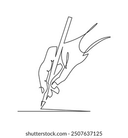 Dibujo continuo mono línea de lápiz de mano
