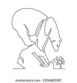 continuous mono line drawing of polar bear
