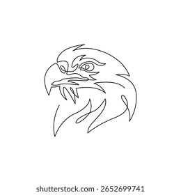 continuous monoline drawing of eagle bird