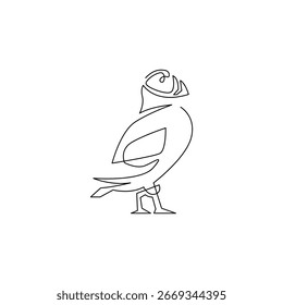 stetige Monolinzeichnung von Puffingvogel