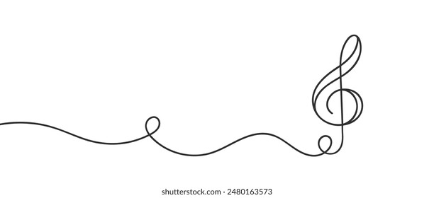 Kontinuierliche Musik Line Art Note Vektorgrafik Sketch Illustration. Abstrakte Noten Song Sound Konzept Hintergrund Outline Icon Art One Sheet. Skizzenelement der Vektorillustration.