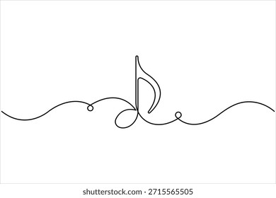 Diseño continuo de notas musicales dibujo de una línea de arte de notación musical ilustración de concepto musical