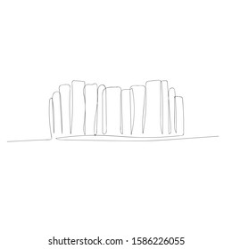Continuous one line abstract bookshelf. Vector stock illustration.