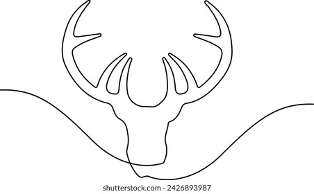 Continuous one line of abstract deer head Vector