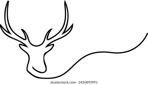 Continuous one line of abstract deer head Vector art