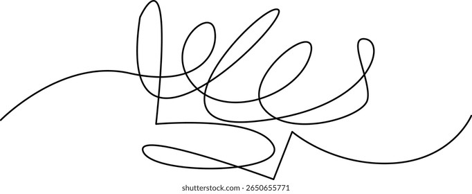 Desenho abstrato contínuo de uma linha da palavra "Sim". Design minimalista e moderno para conceitos de acordo ou afirmação. Tipografia vetorial em preto-e-branco isolada em branco